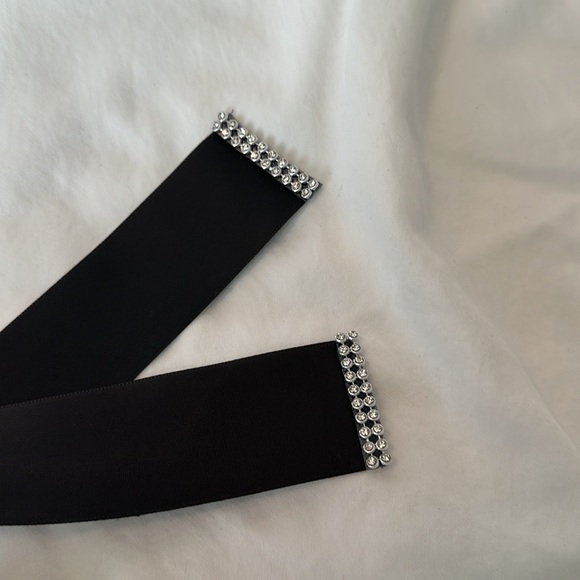 Rhine stone black sash for wedding or formal dress - Picture 7 of 8